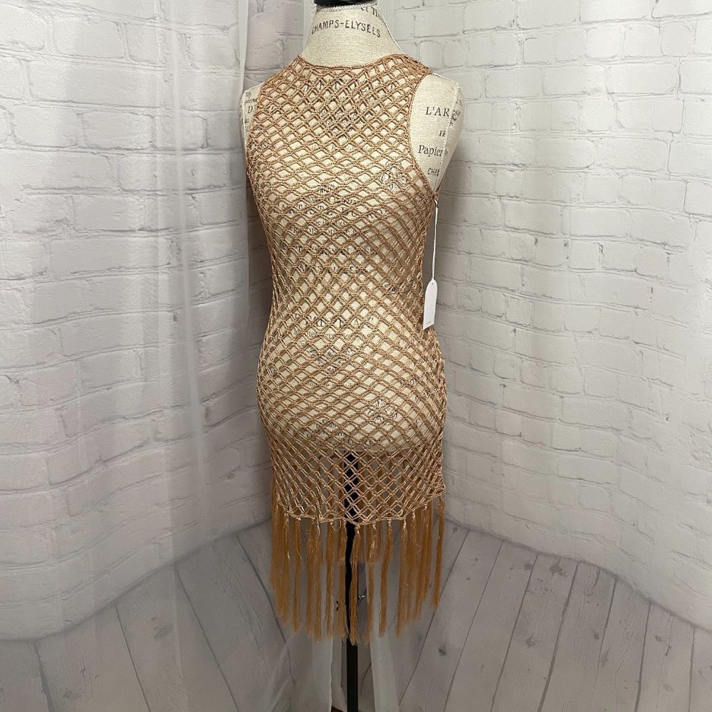 Song of Style Dani Crochet Dress in Nude, NWT! Size large! Beach Swim Cover!